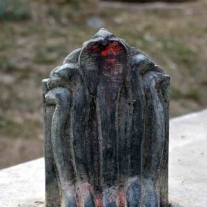Idol of 'Shesh Naag' established on the entrance of Gaur Brahmins stone carvers village.