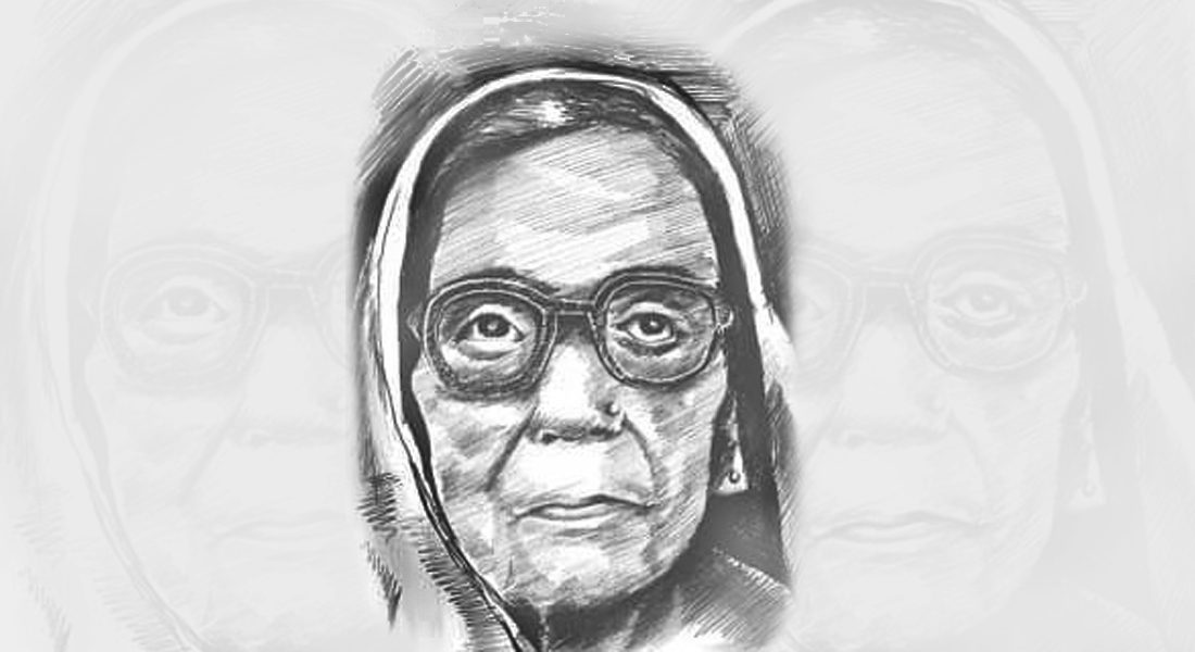A sketch of Padma Shri Bindyabasini Devi, Folk Singer, Bihar
