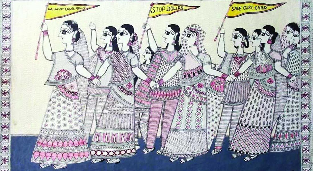 Mithila painting on contemporary issues